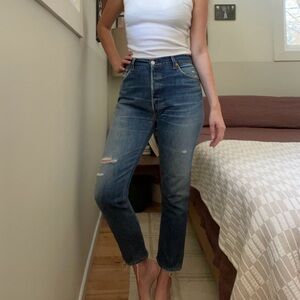 RE/DONE Levis High Rise Ankle Crop Jean 27 / 28